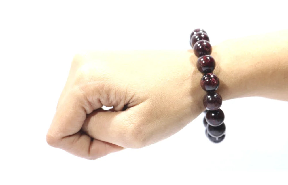 Red Garnet Big Beads Bracelet