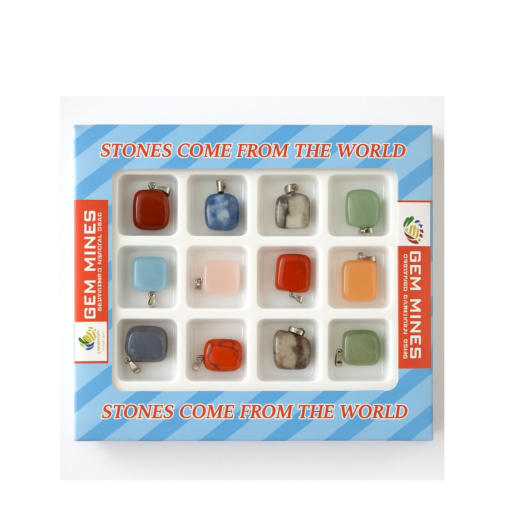 12 Mix Crystals Pendants Set