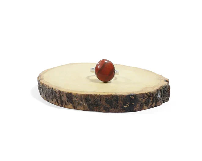 Red Jasper Oval Cabochon Ring