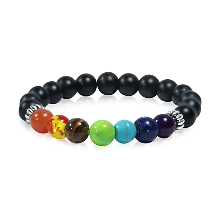 7 Chakra Lava Bracelets (Pack of 3)
