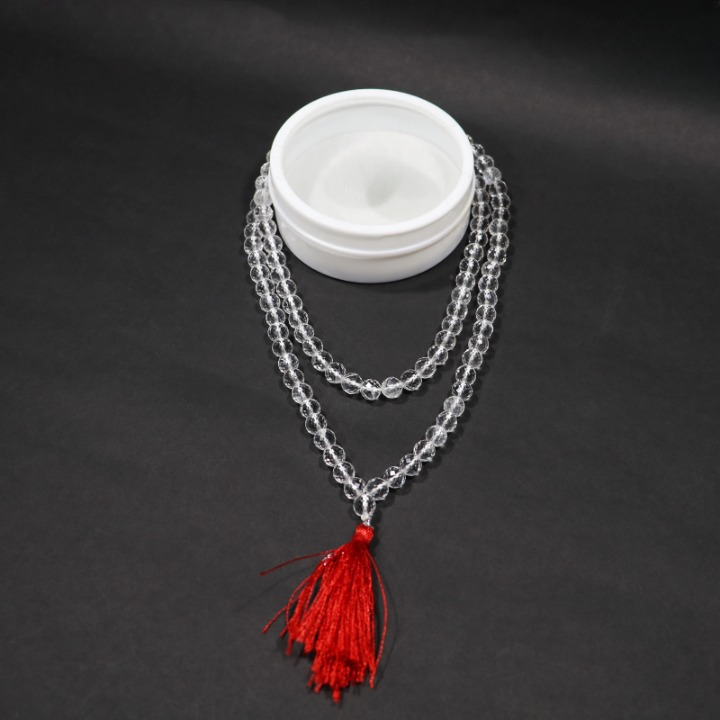 Sphatik Mala Diamond Cut (108+1)