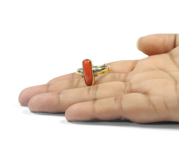 Natural Coral (Moonga) Ring (7 Ratti)