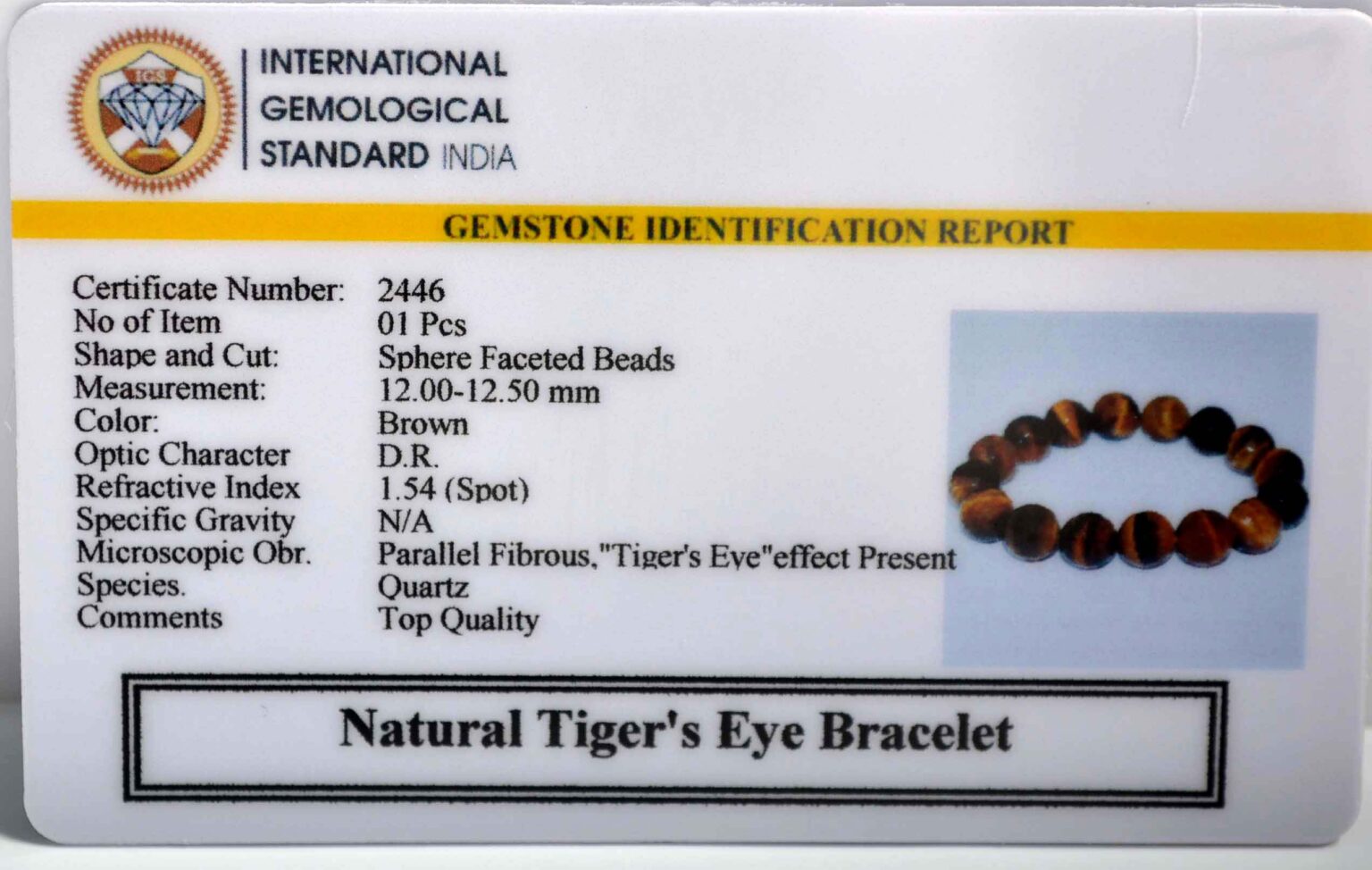 Tiger's Eye Diamond Cut Bracelet