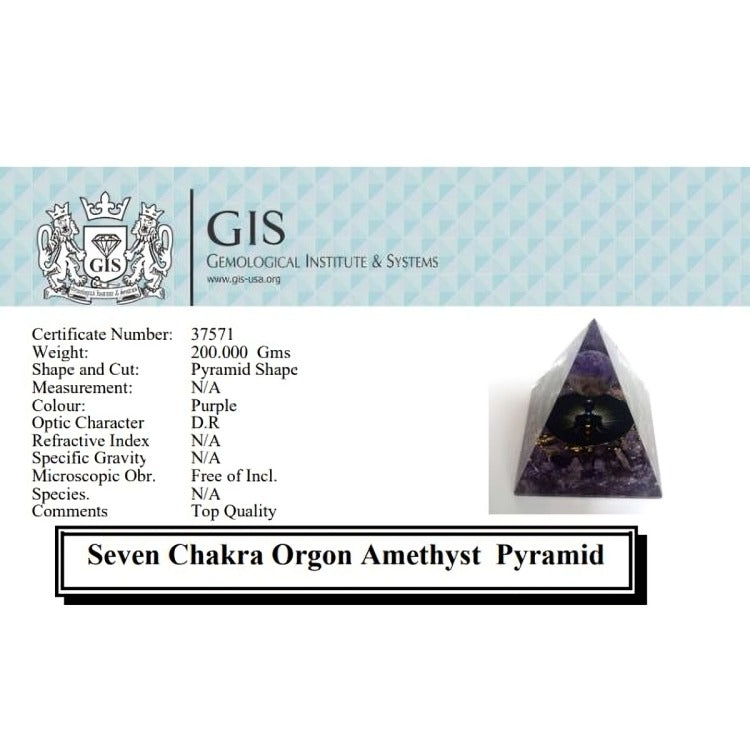 Seven Chakra Amethyst  Orgone Pyramid