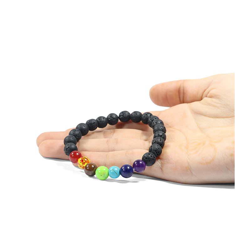 7 Chakra Lava Bracelets (Pack of 3)