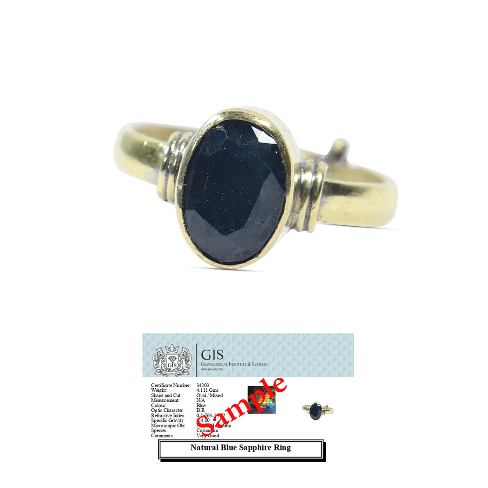 Blue Sapphire Ring 7+ Ratti