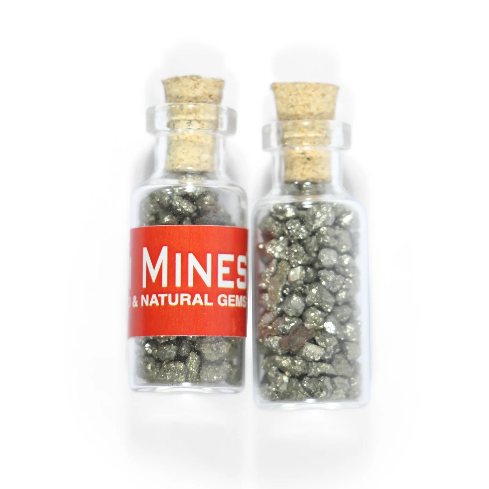 Natural Pyrite Bottle with mini Cluster of Pyrite