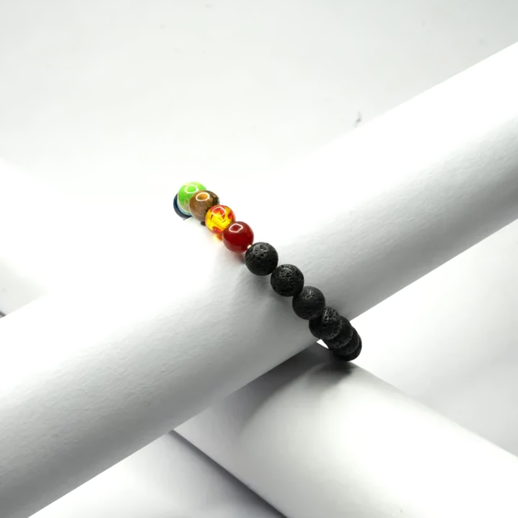 Seven Chakra Lava Bracelet