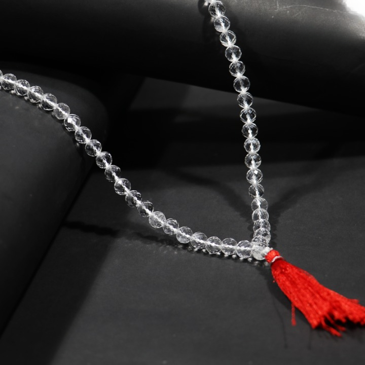 Sphatik Mala Diamond Cut (108+1)