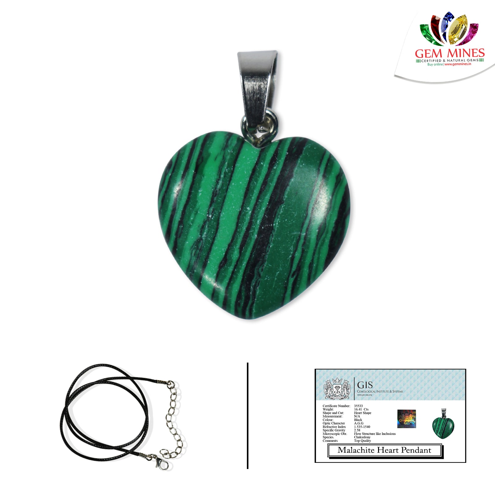 Malachite Heart Pendant