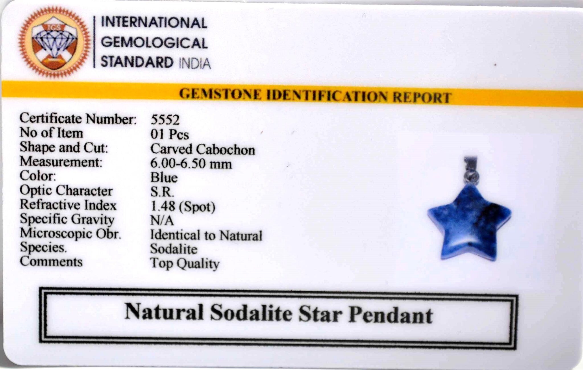 Sodalite Star Pendant