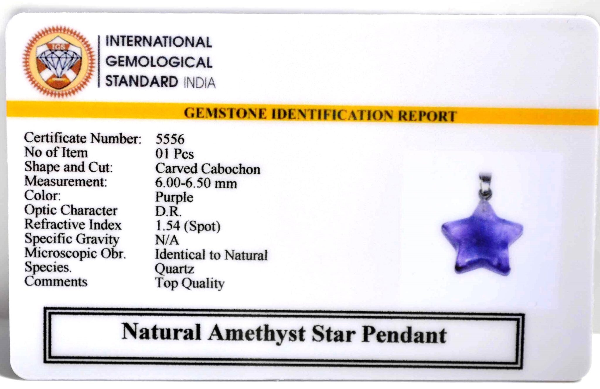 Amethyst Star Pendant