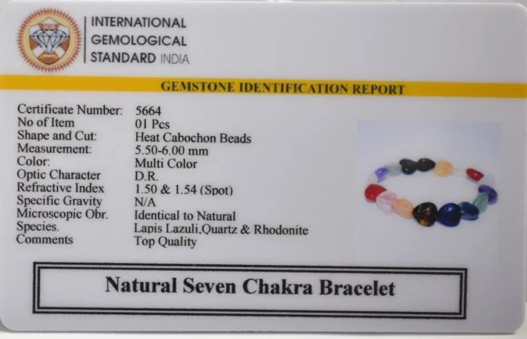 Seven Chakra Heart Tumbled Bracelet