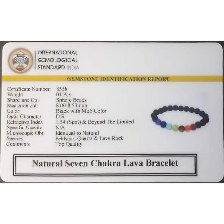 Seven Chakra Lava Bracelet