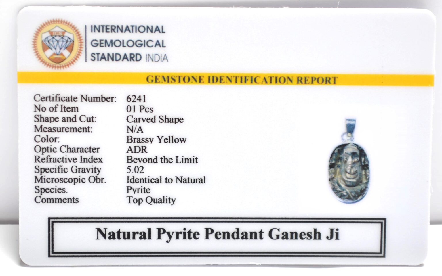 Ganesh ji Pyrite pendant