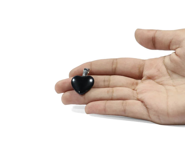 Black Agate Heart Pendant