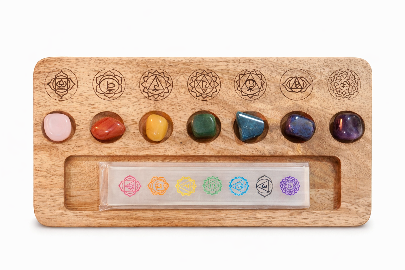 Seven Chakra Tumble Set With Tray