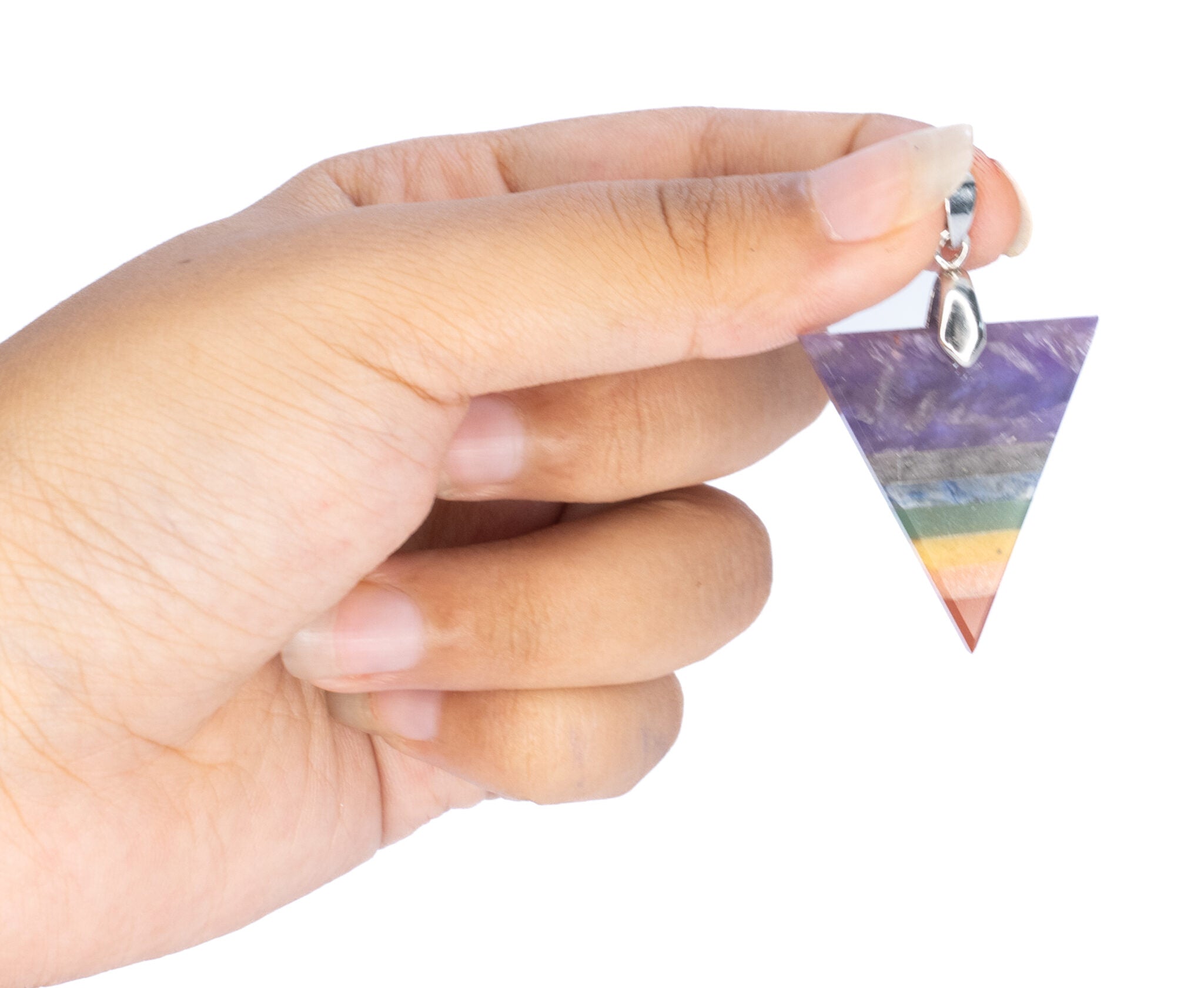 Seven Chakra Triangle Pendant