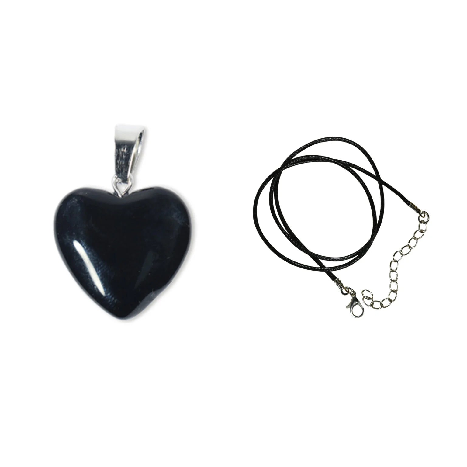 Black Agate Heart Pendant