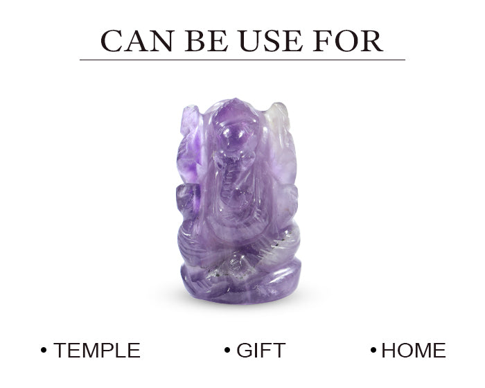 Natural Amethyst Ganesh Ji Statue