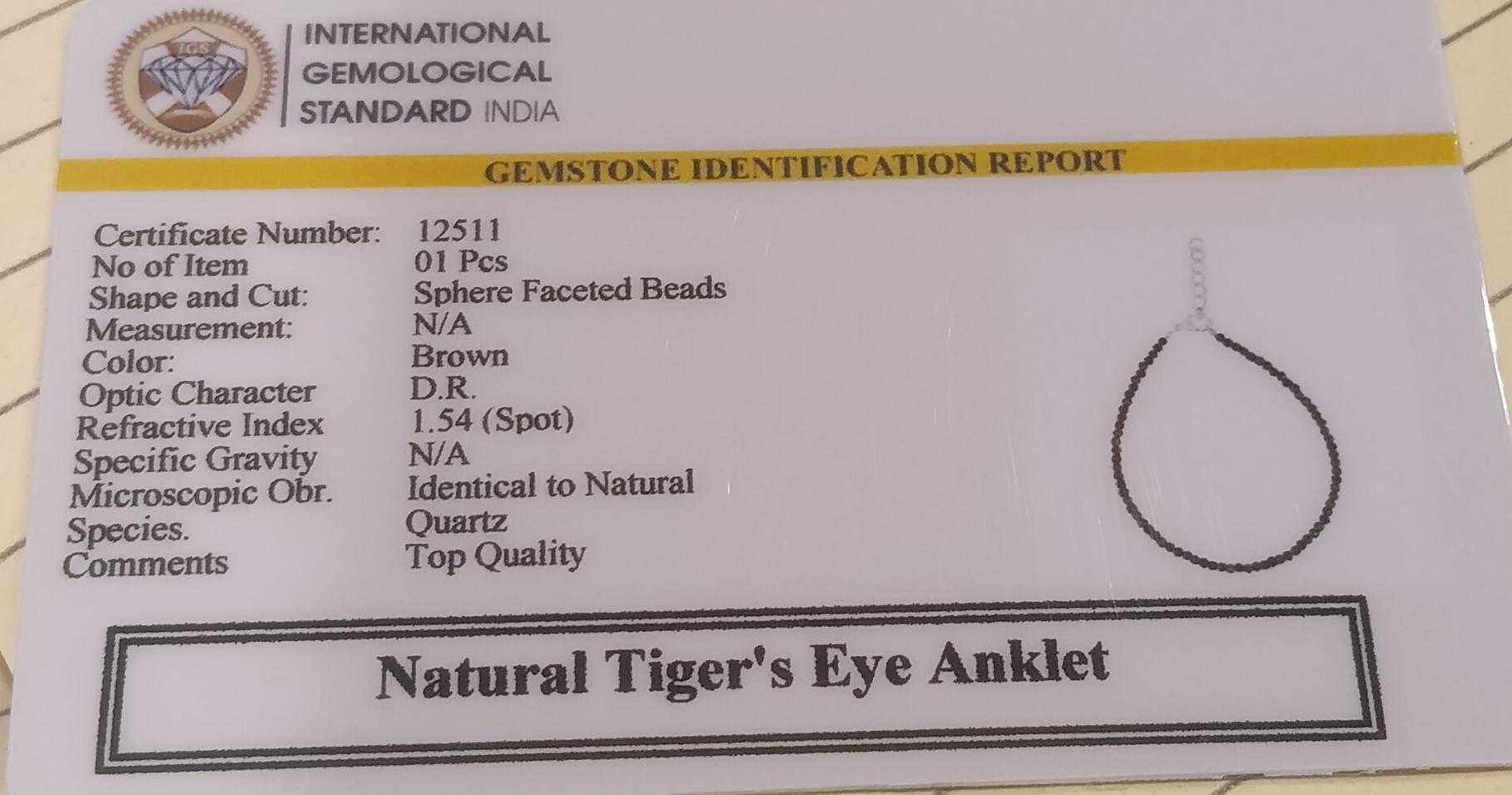 Tiger’s Eye Anklet