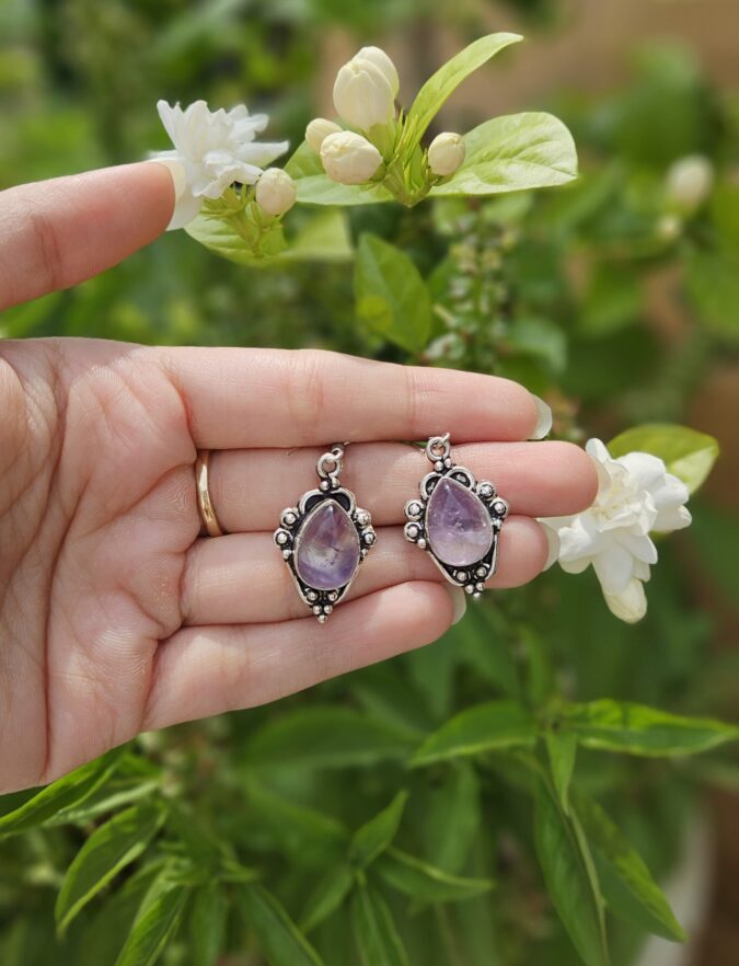Natural Amethyst Earring