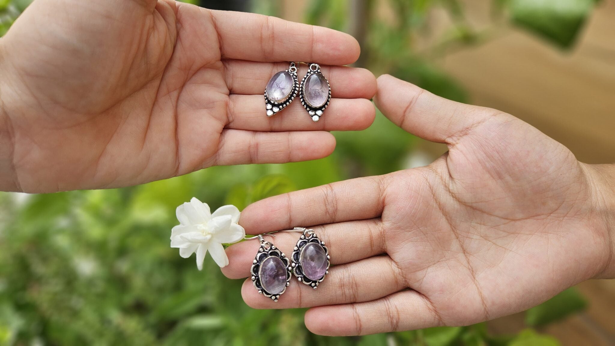 Natural Amethyst Earring