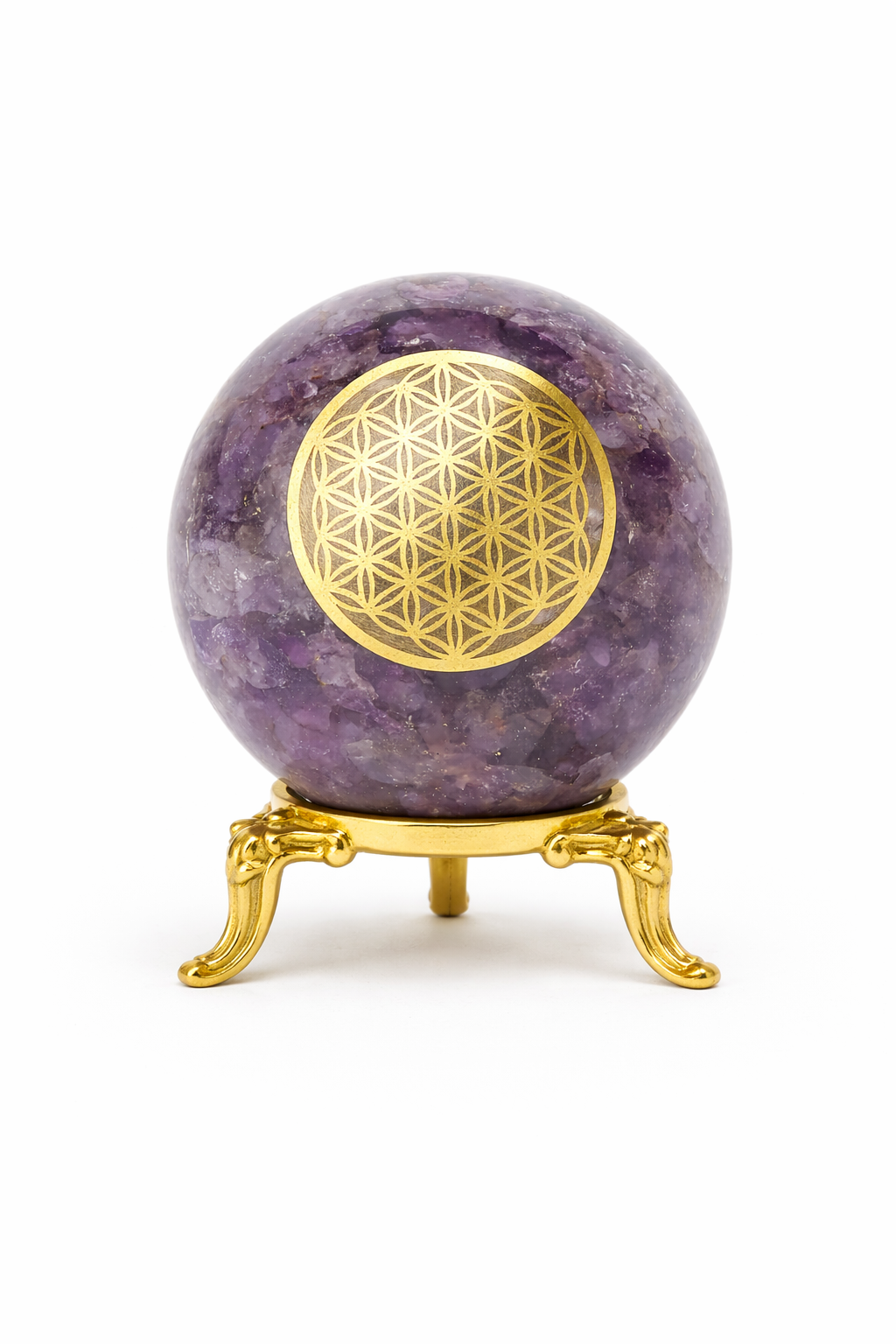 Amethyst Flower of Life Orgone Sphere