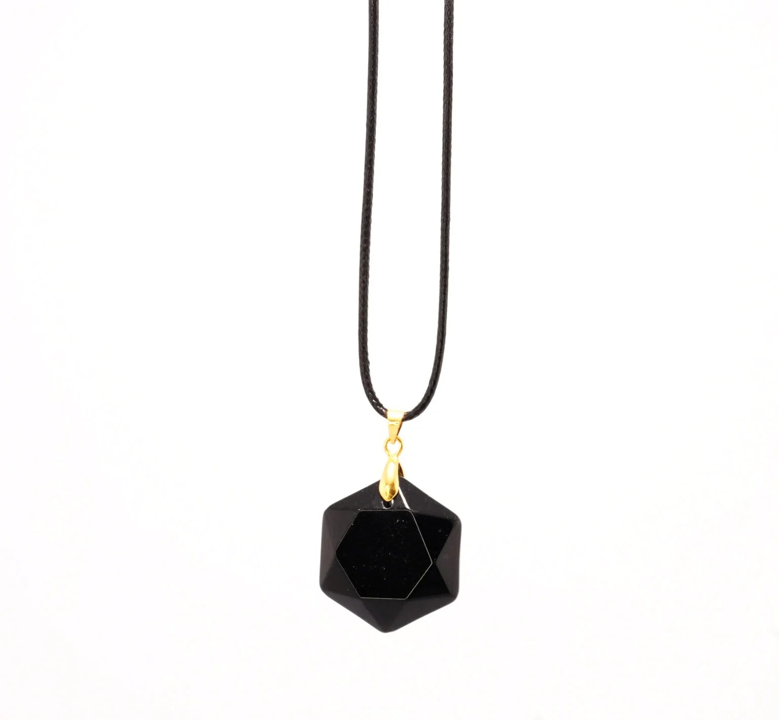 Black Tourmaline Hexagon Pendant