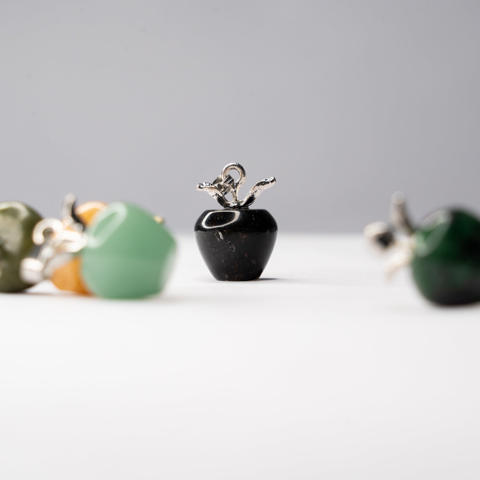 Black Tourmaline Apple Pendant