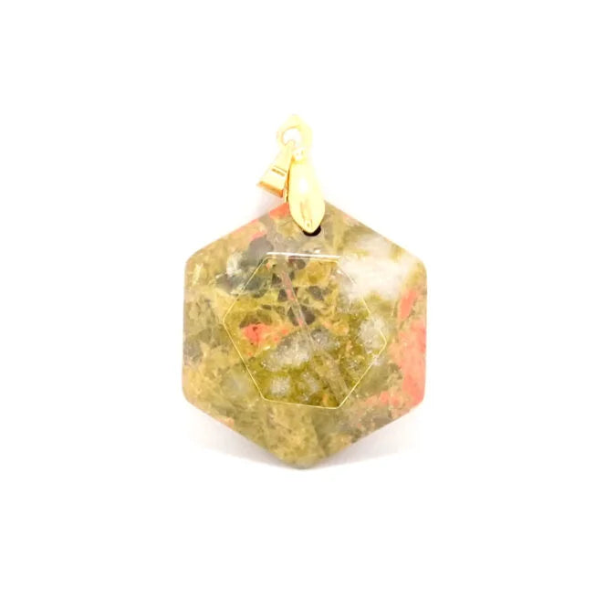 Unakite Hexagon Pendant