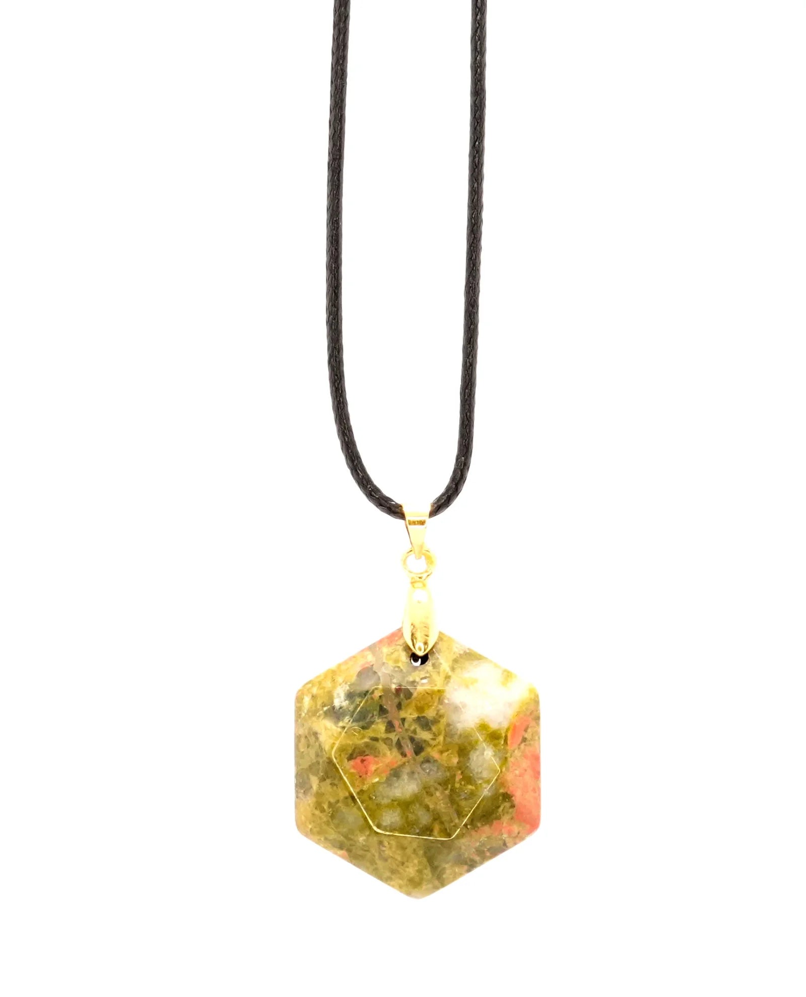 Unakite Hexagon Pendant