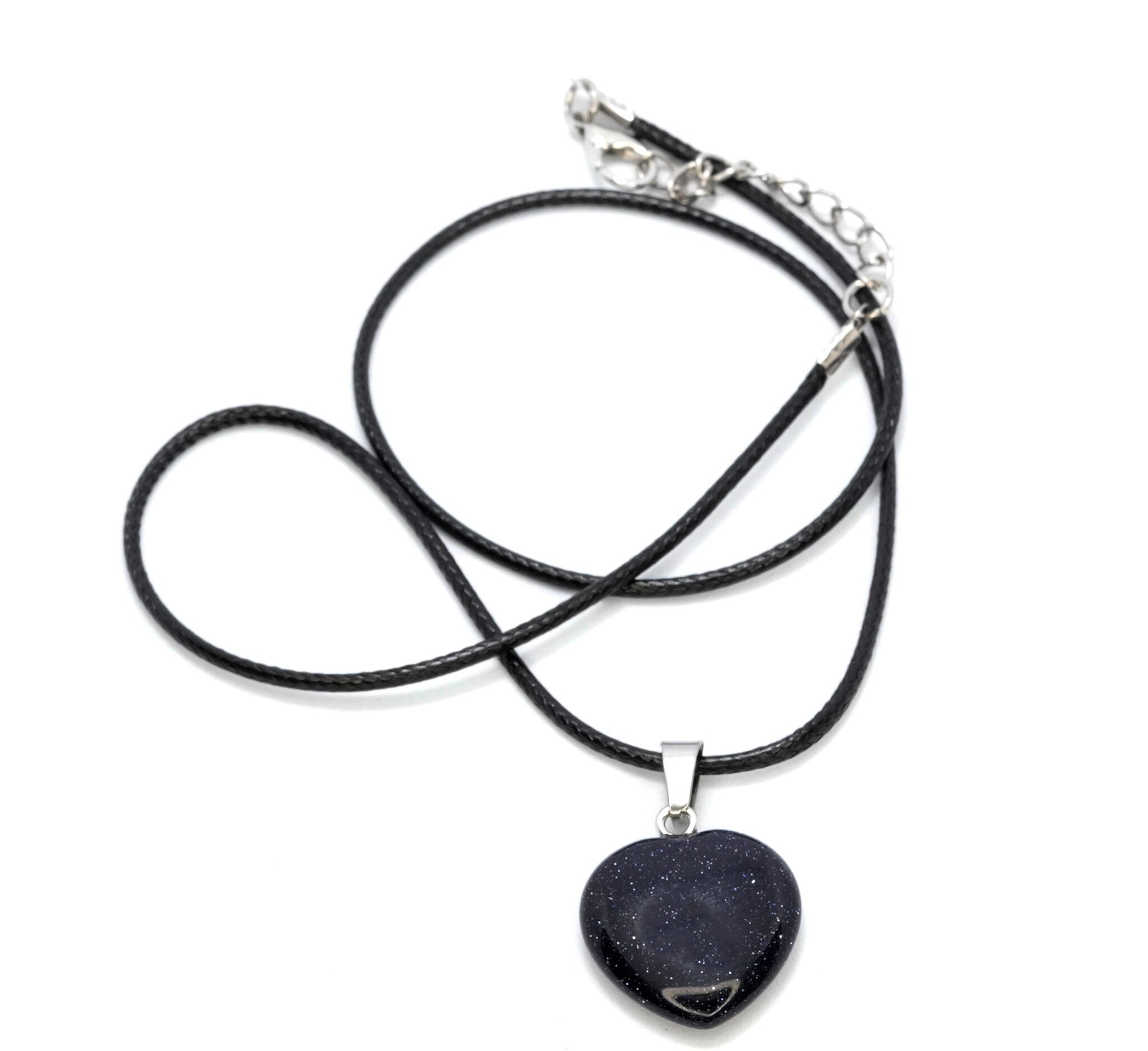 Blue Gold Stone Heart Pendant