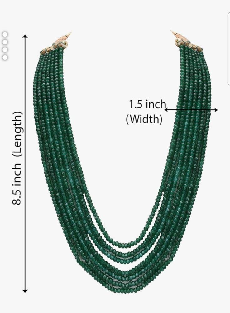 8 Layer Green Mala Semi Precious High Quality 572 CT