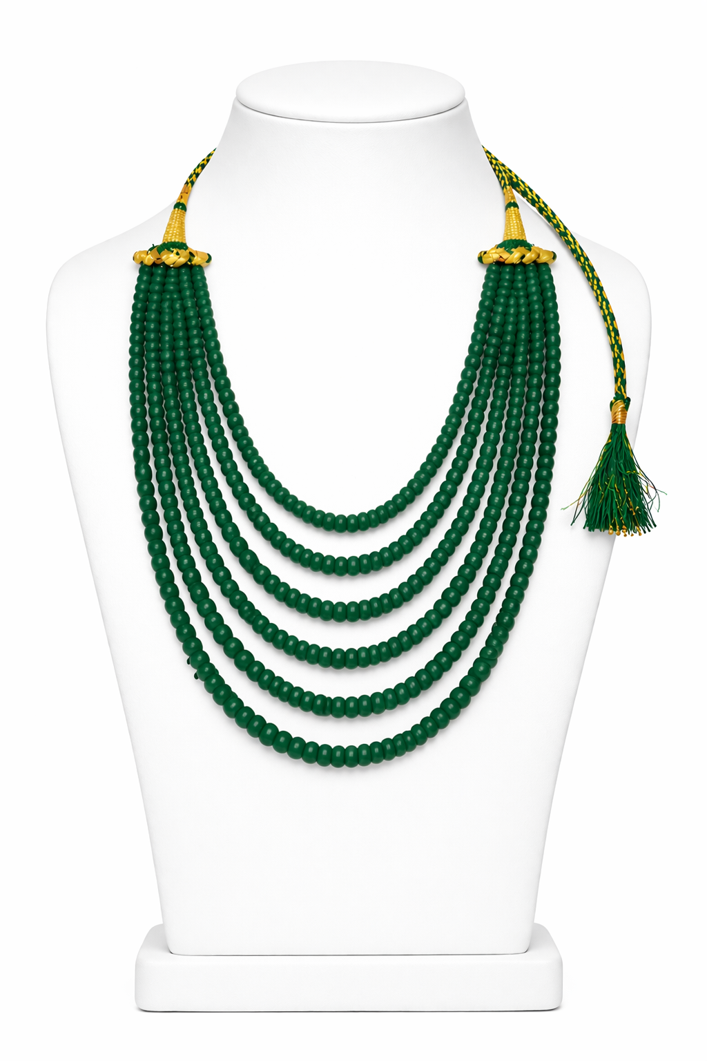 6 Layer Green Mala Semi Precious High Quality 465.60 CT