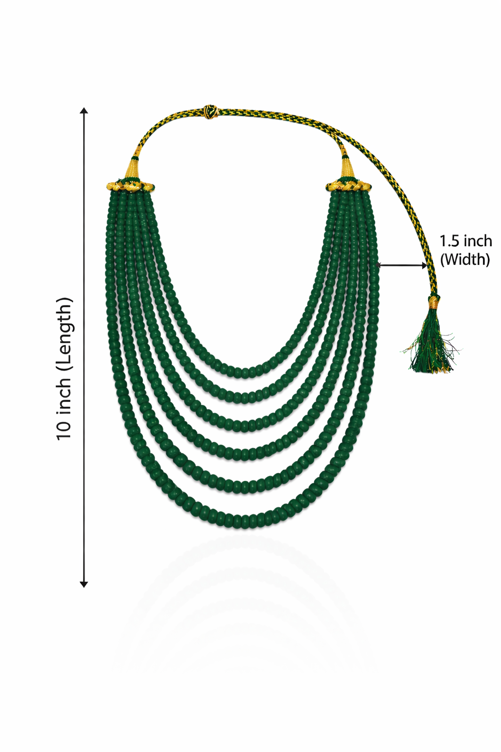 6 Layer Green Mala Semi Precious High Quality 465.60 CT
