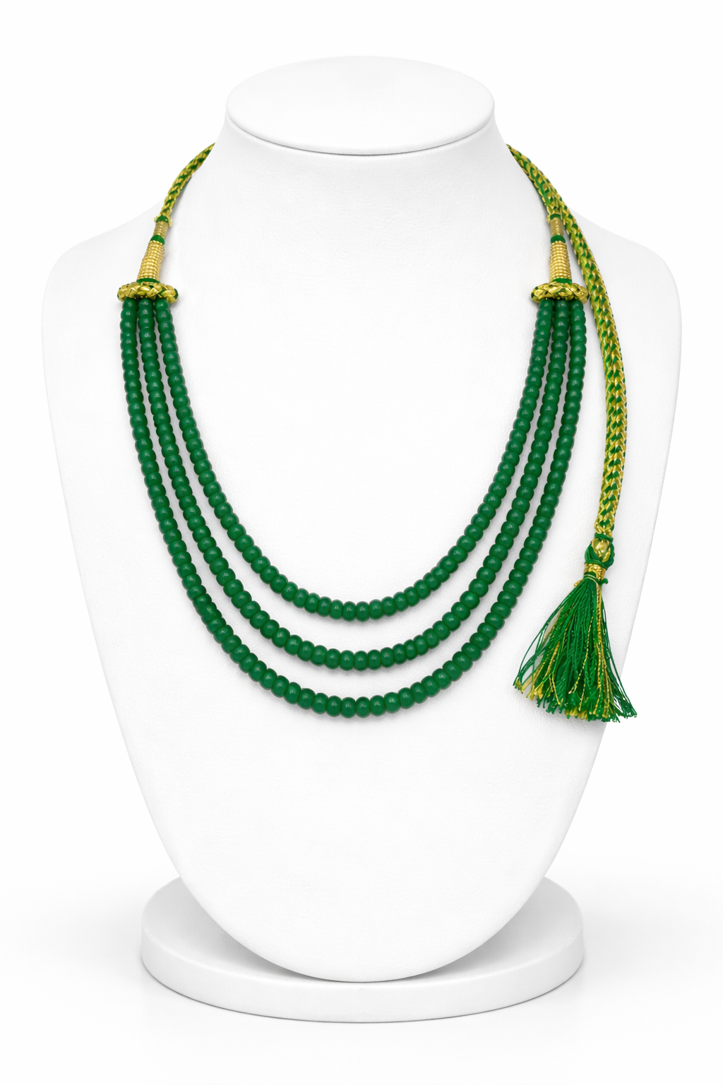 3 Layer Green Mala Semi Precious High Quality 316 CT