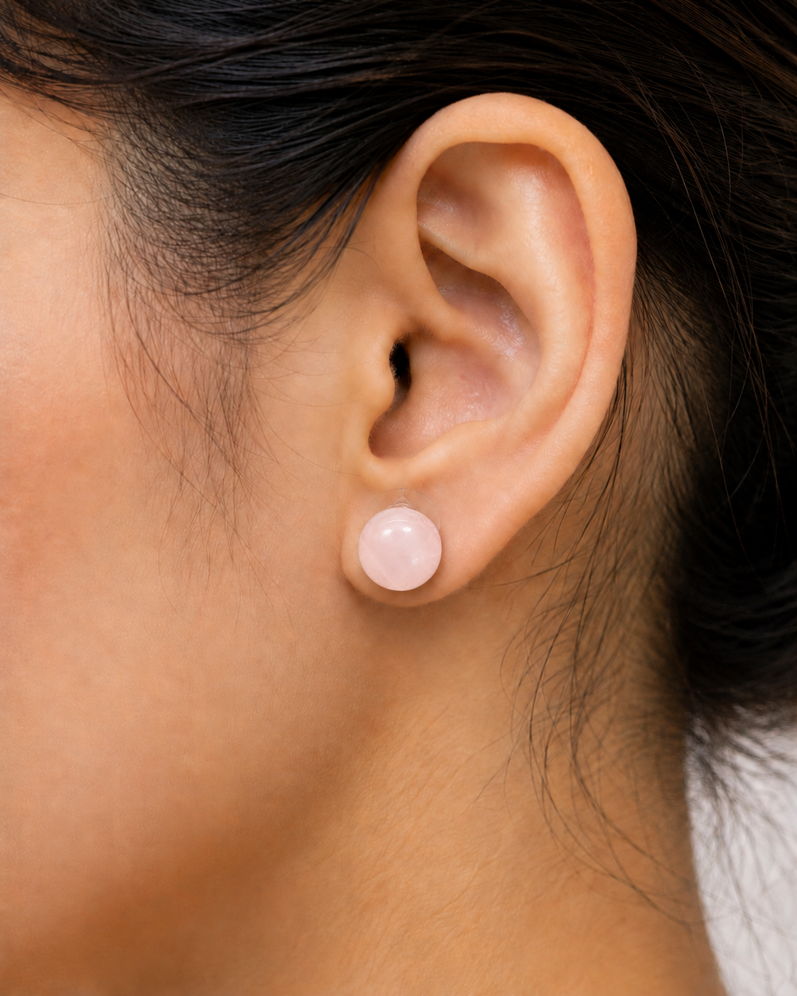 Rose Quartz tops - Earrings