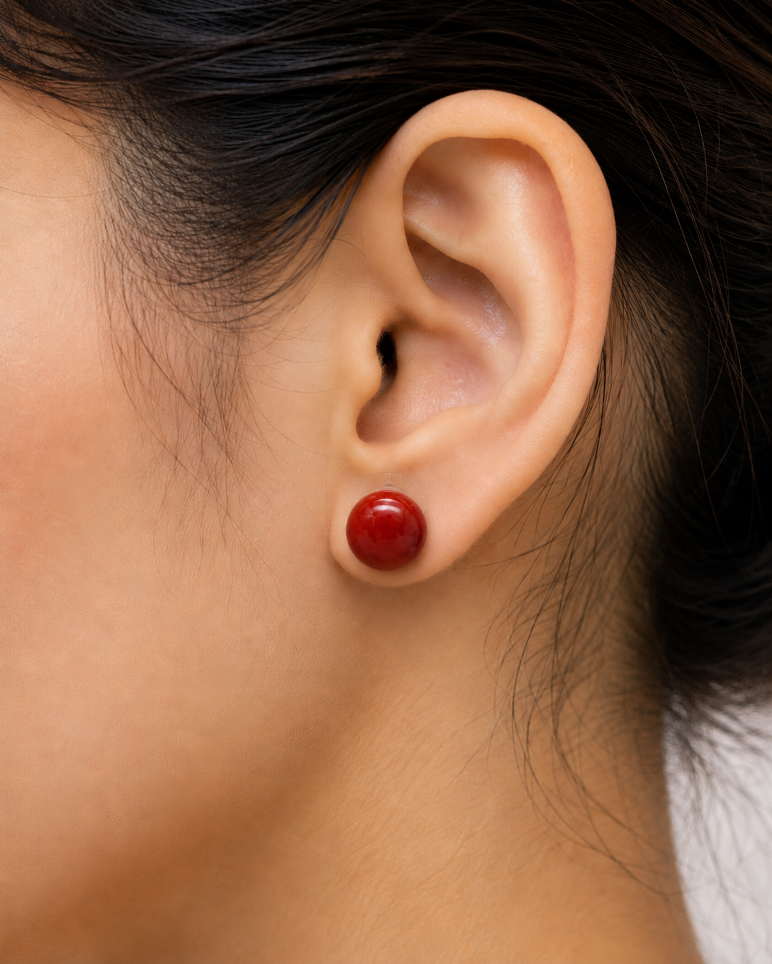 Red Jasper tops - Earrings