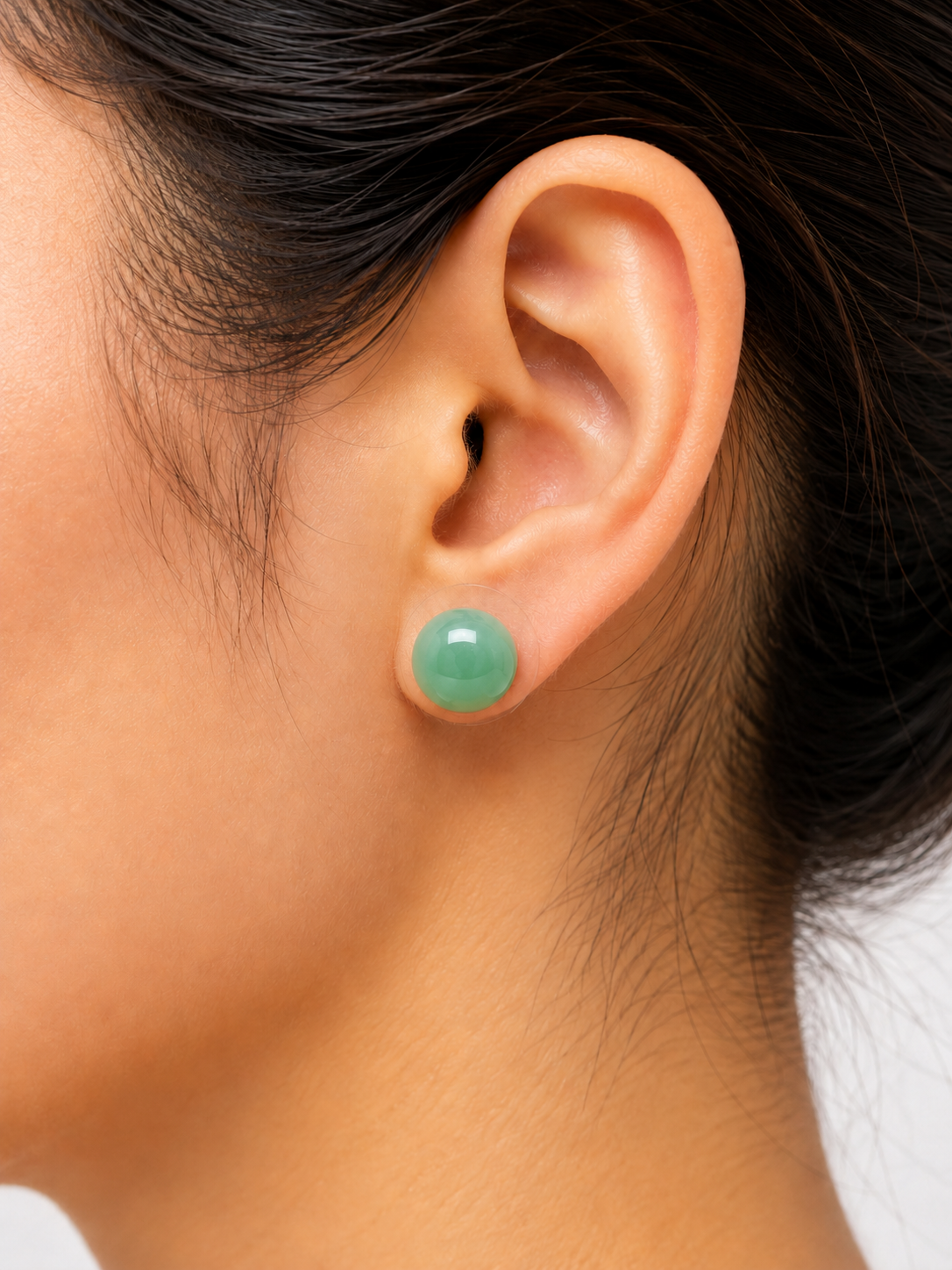 Green aventurine tops - Earrings