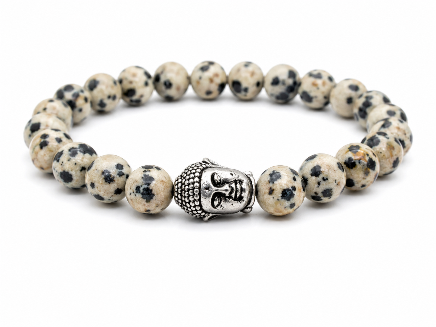 Dalmation Jasper Buddha Bracelet