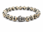 Dalmation Jasper Buddha Bracelet