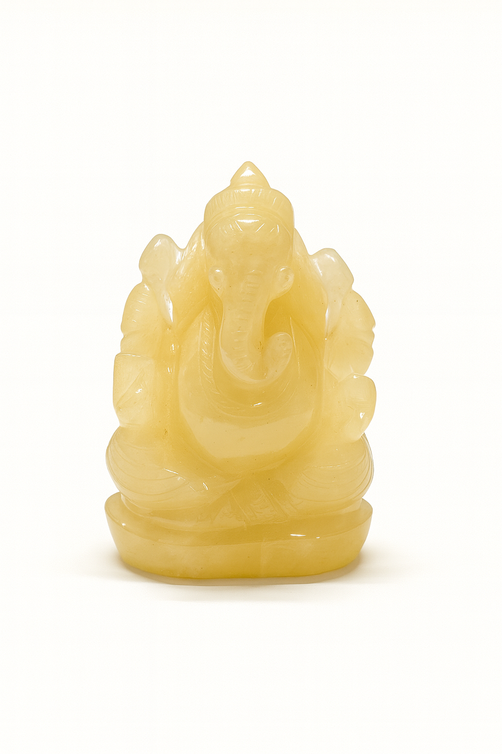 Natural Citrine Jade Ganesh Ji Statue