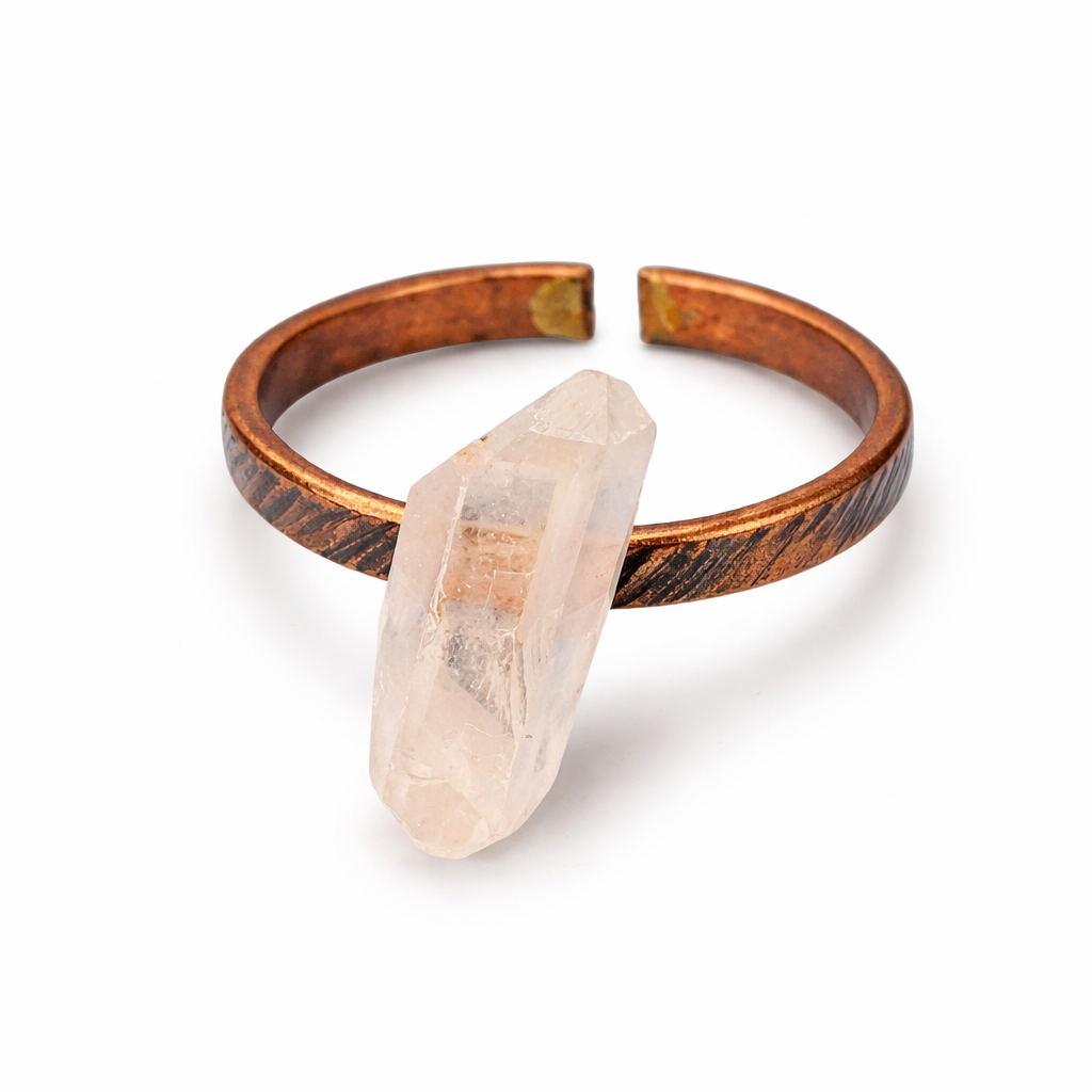 Citrine Rough Ring with Panchdhatu Band