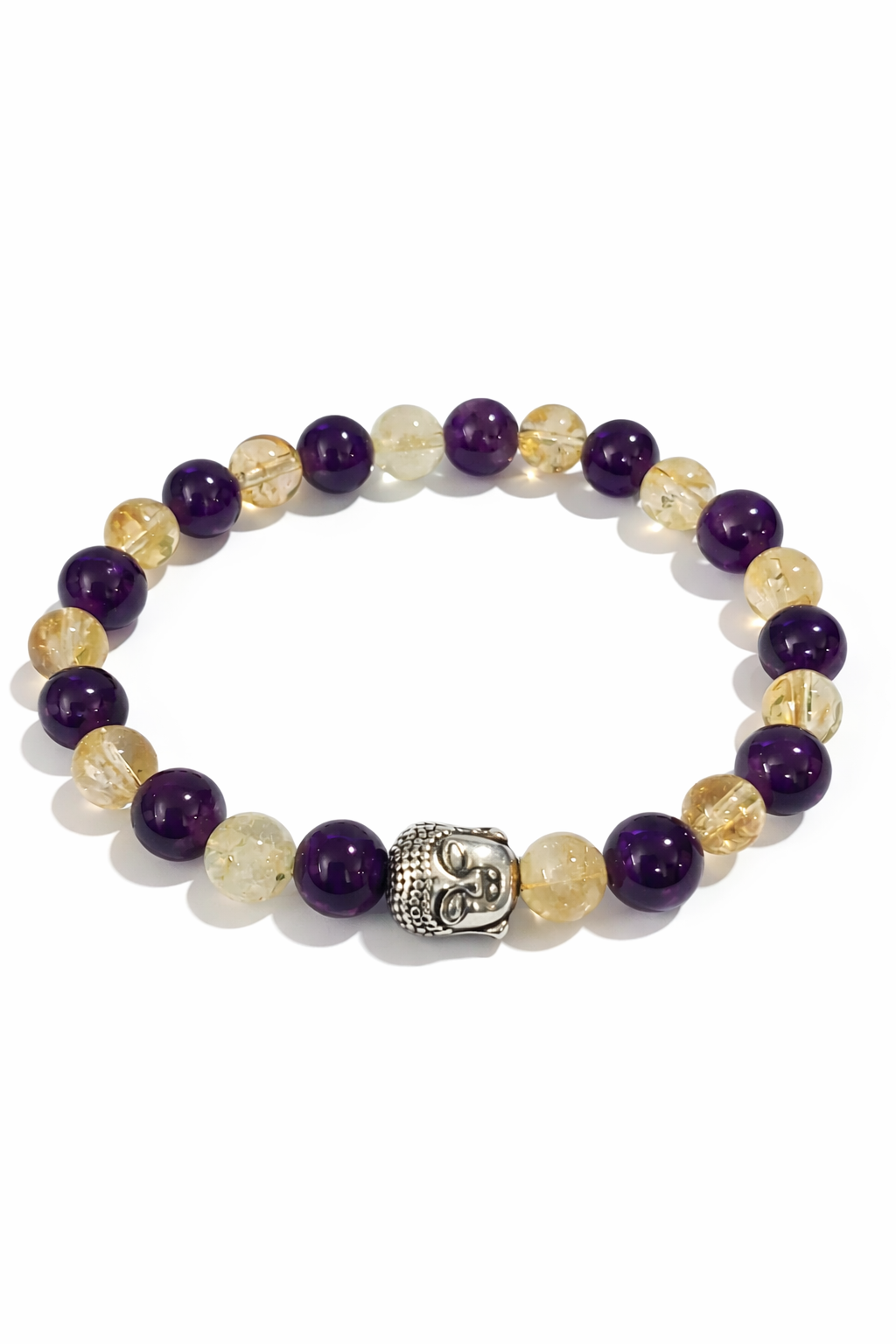 Citrine & Amethyst Buddha Bracelet