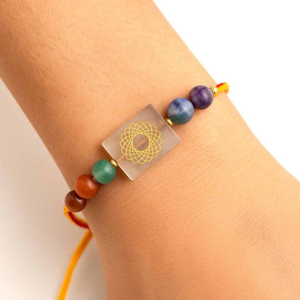 Natural Rose Quartz Crystal Rakhi