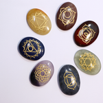 Seven Chakra Oval Crystal Reiki Healing Set