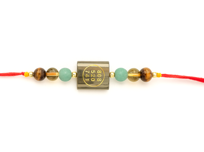 Natural Pyrite Zibu Crystal Rakhi