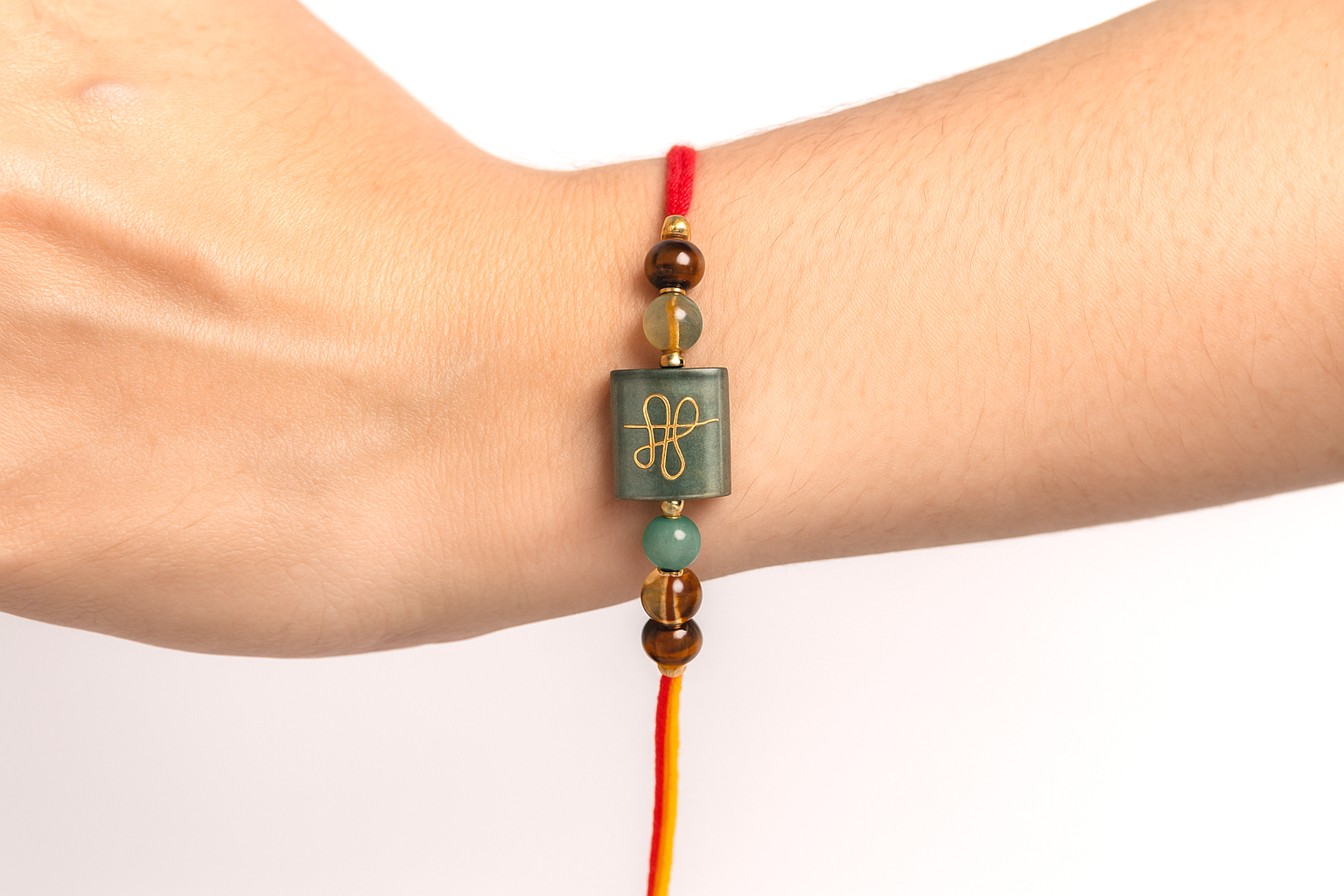 Natural Pyrite Zibu Crystal Rakhi