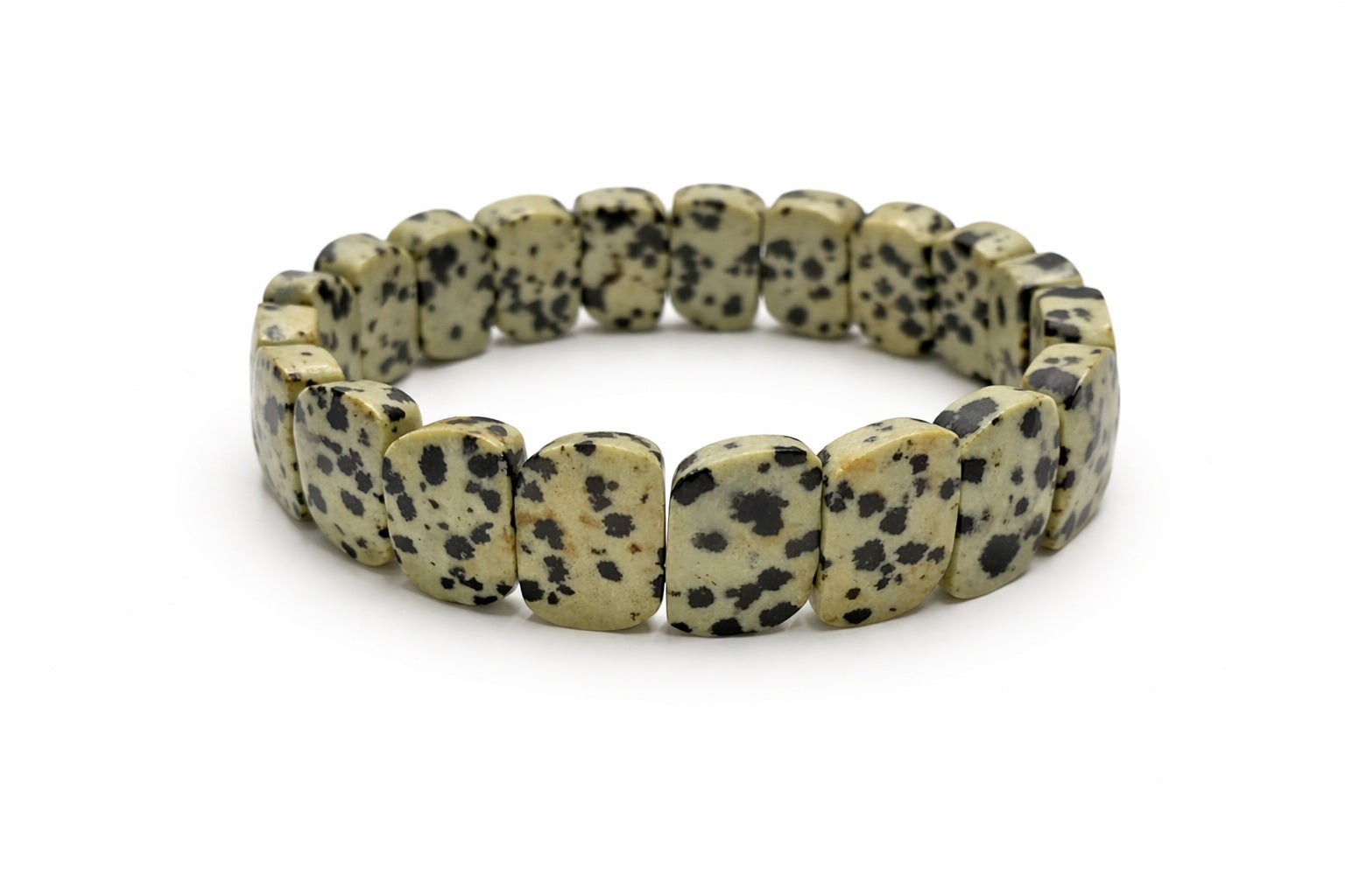 Dalmatian jasper oval bracelet